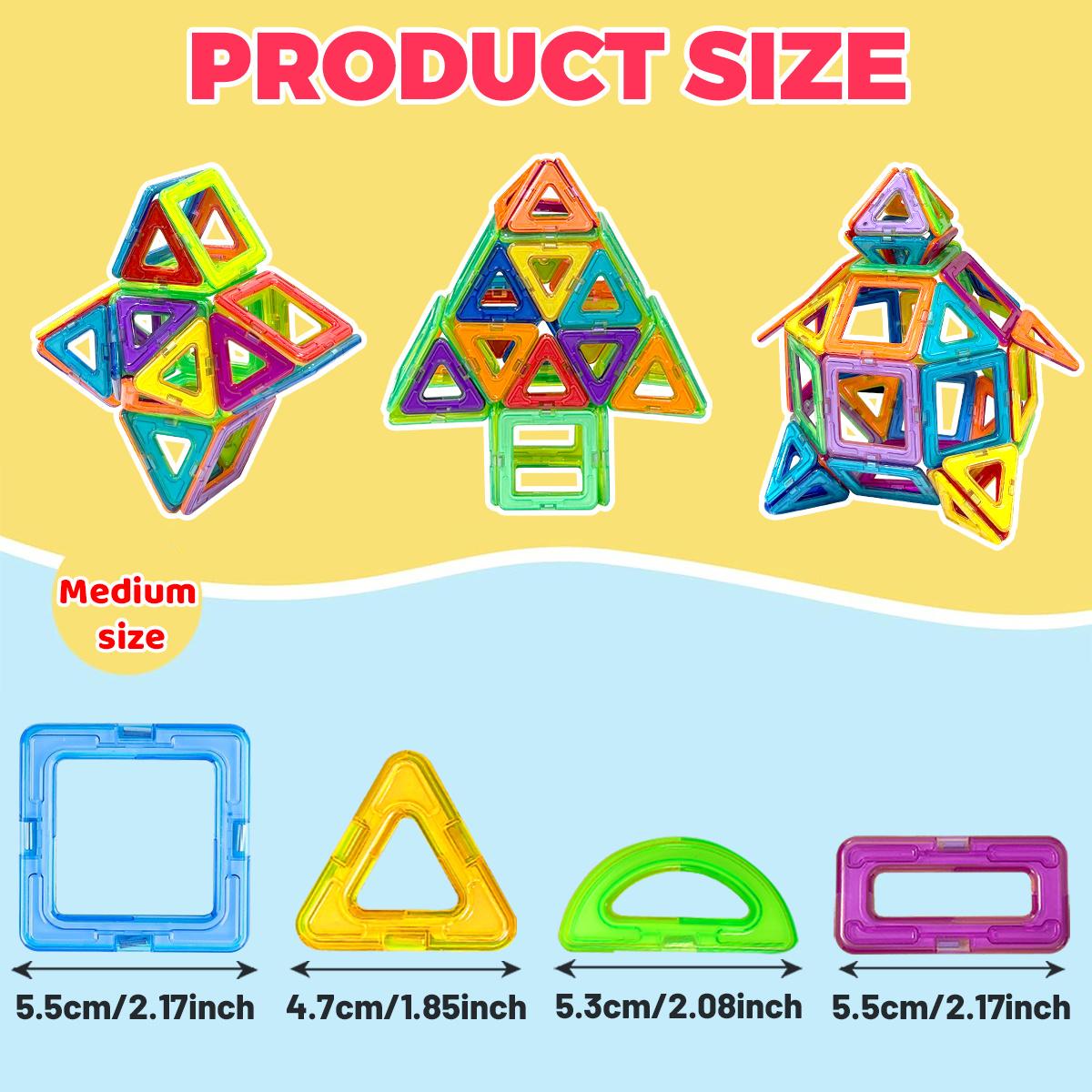 39/59pcs Colorful Clear Magnet Building Tiles for Kids